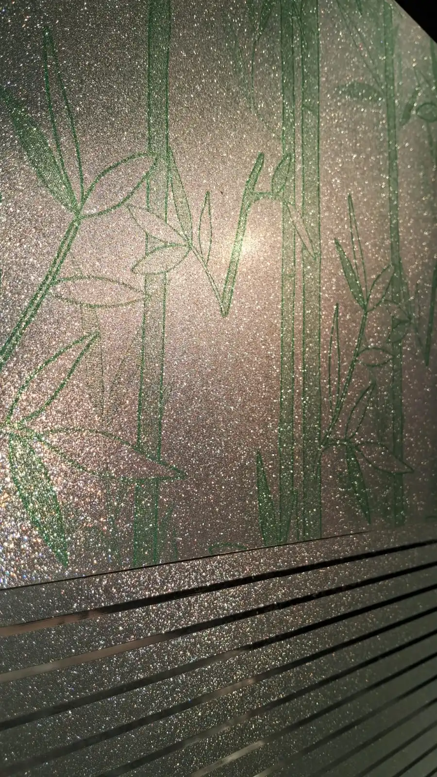 Bamboo pattern frosted glass